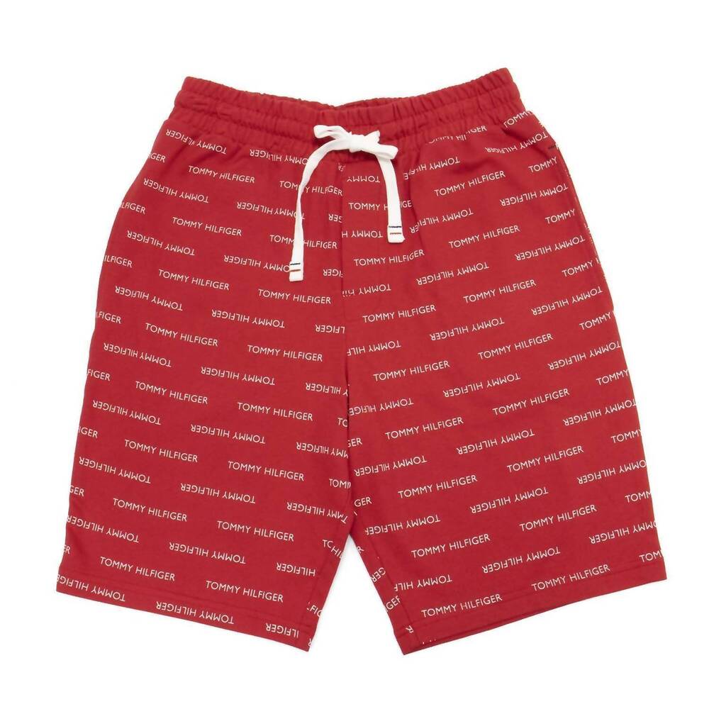 NEW TOMMY HILFIGER men's modern essentals french terry shorts in mahogany